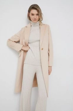 Γυναικεία Παλτά Παλτό από μείγμα μαλλιού United Colors Of Benetton πορτοκαλί,