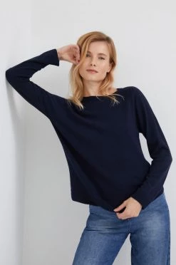 Γυναικεία Χωρίς φερμουάρ Πουλόβερ με μείγμα κασμίρ United Colors Of Benetton χρώμα: ναυτικό μπλε,