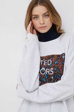 Γυναικεία Χωρίς φερμουάρ Βαμβακερή μπλούζα United Colors Of Benetton χρώμα: γκρι, -United Colors of Benetton Κατάστημα unnamed file 1159