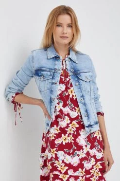 Γυναικεία Κοντά μπουφάν Τζιν μπουφάν United Colors Of Benetton ανοιχτό μπλε