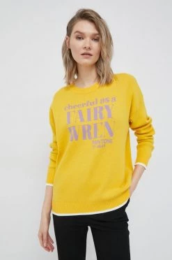 Γυναικεία Χωρίς φερμουάρ Πουλόβερ με προσθήκη μαλλιού United Colors Of Benetton X Pantone χρώμα: κίτρινο -United Colors of Benetton Κατάστημα unnamed file 122