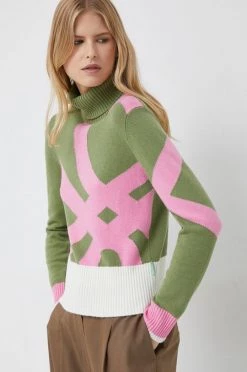 Γυναικεία Χωρίς φερμουάρ Πουλόβερ με μείγμα κασμίρ United Colors Of Benetton X Pantone χρώμα: πράσινο