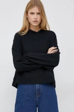 Γυναικεία Χωρίς φερμουάρ Μπλούζα United Colors Of Benetton μαύρο, με κουκούλα