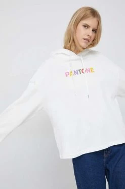 Γυναικεία Χωρίς φερμουάρ Μπλούζα United Colors Of Benetton άσπρο, με κουκούλα