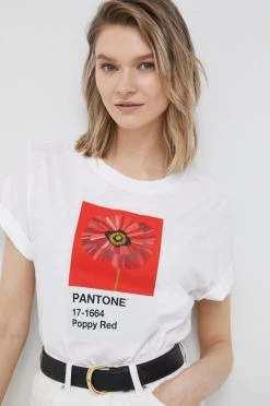 Γυναικεία Κοντομάνικο Βαμβακερό μπλουζάκι United Colors Of Benetton X Pantone άσπρο -United Colors of Benetton Κατάστημα unnamed file 1574