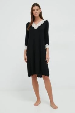 Γυναικεία Πιτζάμα Νυχτικό United Colors Of Benetton μαύρο