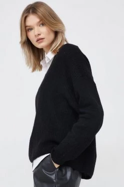 Γυναικεία Χωρίς φερμουάρ Πουλόβερ με προσθήκη μαλλιού United Colors Of Benetton χρώμα: μαύρο,