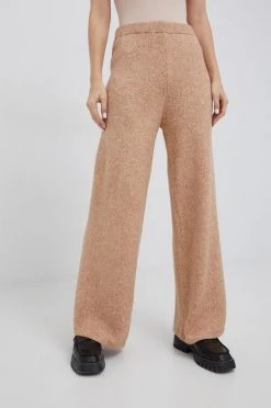 Γυναικεία Υφασμάτινα Παντελόνι από μείγμα μαλλιού United Colors Of Benetton μπεζ,