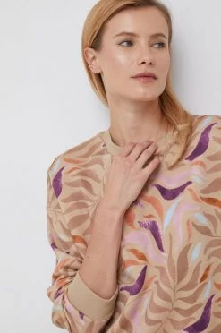 Γυναικεία Χωρίς φερμουάρ Βαμβακερή μπλούζα United Colors Of Benetton χρώμα: μπεζ,