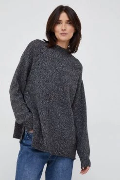 Γυναικεία Χωρίς φερμουάρ Πουλόβερ με προσθήκη μαλλιού United Colors Of Benetton χρώμα: γκρι,