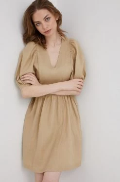 Γυναικεία Φορέματα Λινό φόρεμα United Colors Of Benetton μπεζ,