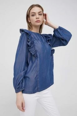 Γυναικεία Μπλούζες Μπλουζάκι United Colors Of Benetton χρώμα: μοβ