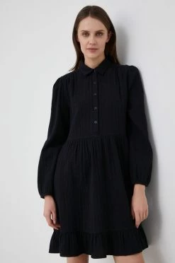 Γυναικεία Φορέματα United Colors Of Benetton - Βαμβακερό φόρεμα μαύρο