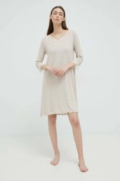 Γυναικεία Πιτζάμα Νυχτερινή μπλούζα United Colors Of Benetton χρώμα: μπεζ