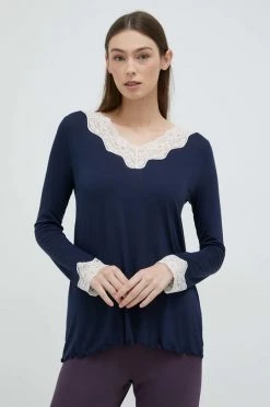 Γυναικεία Πιτζάμα Πουκάμισο μακρυμάνικο πιτζάμας United Colors Of Benetton ναυτικό μπλε