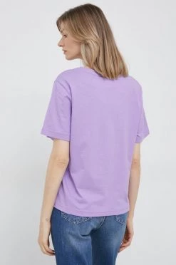 Γυναικεία Κοντομάνικο Βαμβακερό μπλουζάκι United Colors Of Benetton μοβ -United Colors of Benetton Κατάστημα unnamed file 2226