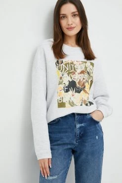 Γυναικεία Χωρίς φερμουάρ Βαμβακερή μπλούζα United Colors Of Benetton χρώμα: γκρι,