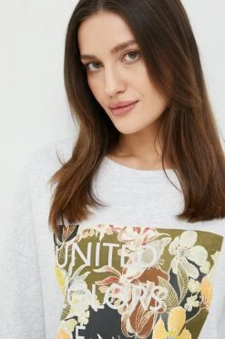 Γυναικεία Χωρίς φερμουάρ Βαμβακερή μπλούζα United Colors Of Benetton χρώμα: γκρι, -United Colors of Benetton Κατάστημα unnamed file 274