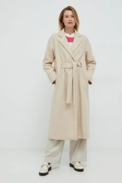 Γυναικεία Παλτά Μάλλινο παλτό United Colors Of Benetton μπεζ,