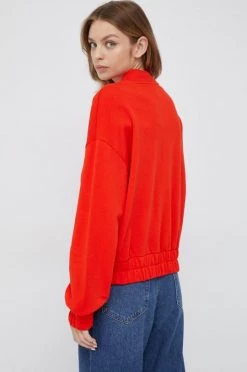 Γυναικεία Με φερμουάρ Βαμβακερή μπλούζα United Colors Of Benetton χρώμα: κόκκινο, -United Colors of Benetton Κατάστημα unnamed file 392