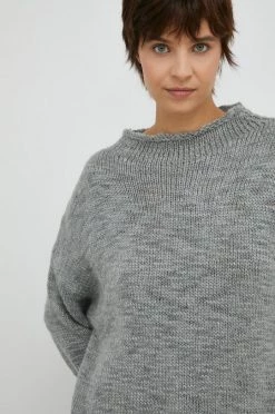 Γυναικεία Χωρίς φερμουάρ Πουλόβερ με προσθήκη μαλλιού United Colors Of Benetton χρώμα: γκρι,