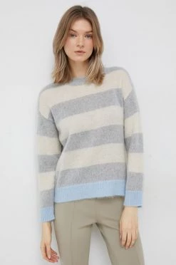 Γυναικεία Χωρίς φερμουάρ Πουλόβερ με προσθήκη μαλλιού United Colors Of Benetton χρώμα: γκρι,