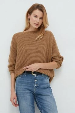 Γυναικεία Χωρίς φερμουάρ Πουλόβερ με προσθήκη μαλλιού United Colors Of Benetton χρώμα: μπεζ,