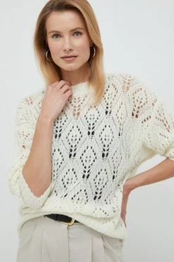 Γυναικεία Χωρίς φερμουάρ Πουλόβερ με προσθήκη μαλλιού United Colors Of Benetton χρώμα: μπεζ,