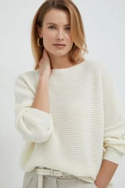 Γυναικεία Χωρίς φερμουάρ Πουλόβερ με προσθήκη μαλλιού United Colors Of Benetton χρώμα: μπεζ,