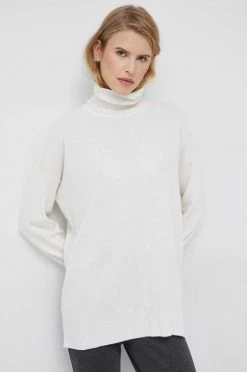 Γυναικεία Χωρίς φερμουάρ Πουλόβερ με προσθήκη μαλλιού United Colors Of Benetton χρώμα: μπεζ,