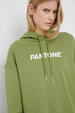 Γυναικεία Χωρίς φερμουάρ Βαμβακερή μπλούζα United Colors Of Benetton X Pantone χρώμα: πράσινο, με κουκούλα -United Colors of Benetton Κατάστημα unnamed file 604