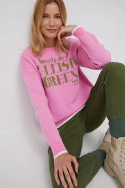 Γυναικεία Χωρίς φερμουάρ Πουλόβερ με προσθήκη μαλλιού United Colors Of Benetton X Pantone χρώμα: ροζ