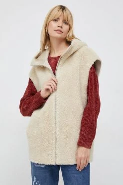 Γυναικεία Γιλέκα Γιλέκο δύο όψεων United Colors Of Benetton χρώμα: μπεζ