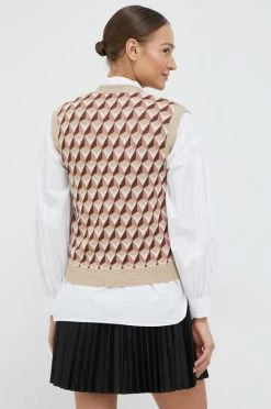 Γυναικεία Χωρίς φερμουάρ Γιλέκο από μείγμα μαλλιού United Colors Of Benetton χρώμα: μπεζ, -United Colors of Benetton Κατάστημα unnamed file 801