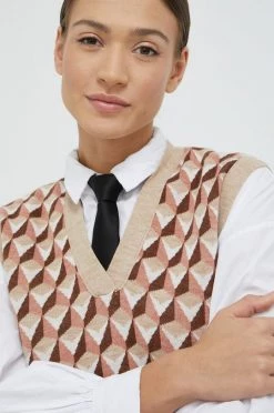 Γυναικεία Χωρίς φερμουάρ Γιλέκο από μείγμα μαλλιού United Colors Of Benetton χρώμα: μπεζ, -United Colors of Benetton Κατάστημα unnamed file 802