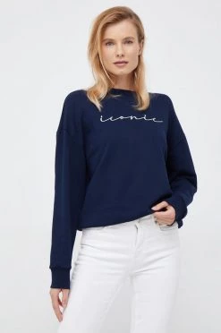 Γυναικεία Χωρίς φερμουάρ Βαμβακερή μπλούζα United Colors Of Benetton χρώμα: ναυτικό μπλε,