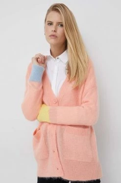 Γυναικεία Με φερμουάρ Ζακέτα από μίγμα μαλλιού United Colors Of Benetton πορτοκαλί