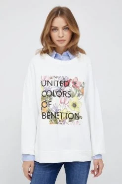 Γυναικεία Χωρίς φερμουάρ Βαμβακερή μπλούζα United Colors Of Benetton χρώμα: άσπρο,