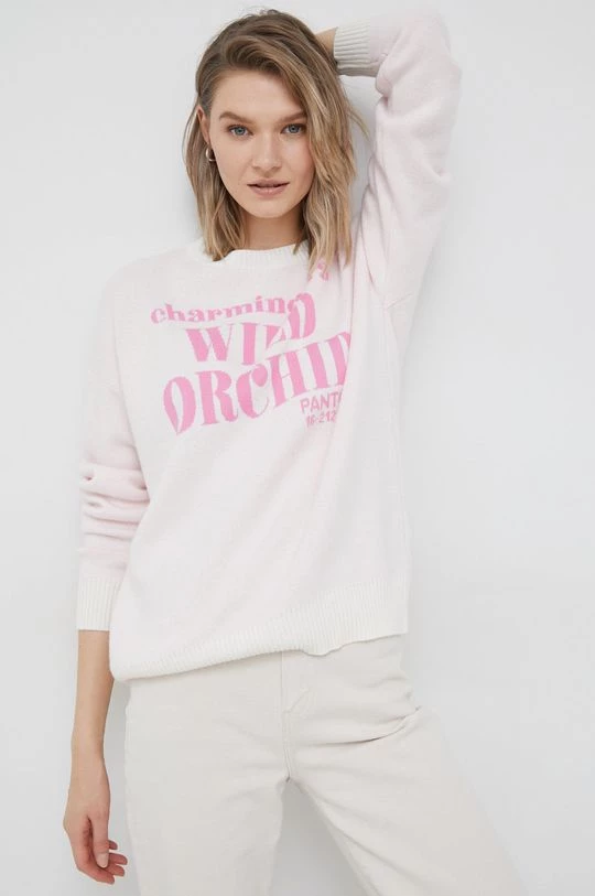 Γυναικεία Χωρίς φερμουάρ Πουλόβερ με προσθήκη μαλλιού United Colors Of Benetton X Pantone χρώμα: ροζ 2 Γυναικεία Χωρίς φερμουάρ Πουλόβερ με προσθήκη μαλλιού United Colors Of Benetton X Pantone χρώμα: ροζ - Image 2